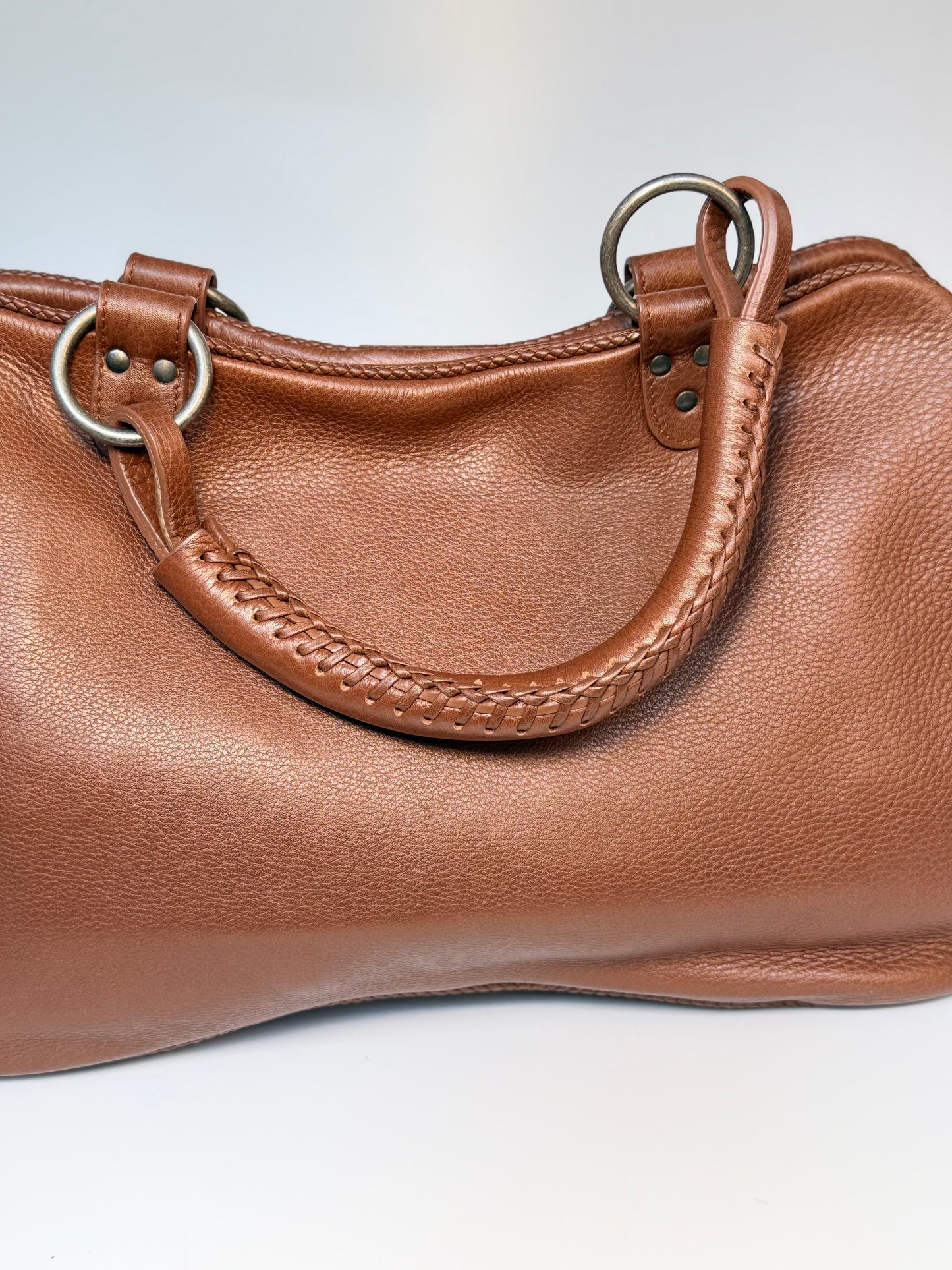 Vintage Christian Dior Gaucho bag brown grained leather