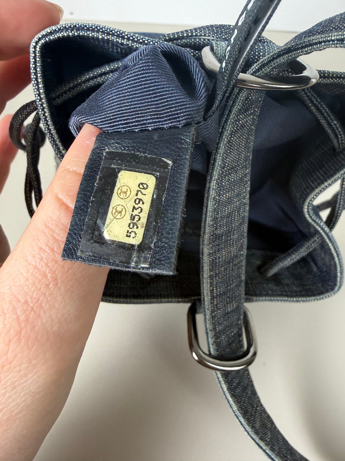 Chanel Sequin Denim Bucket Bag