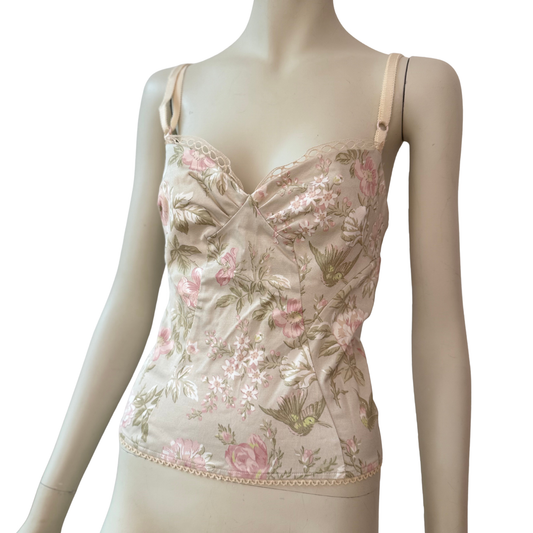 Vintage D&G Dolce & Gabbana Spring/Summer 2006 Floral Hummingbird Bustier Cami