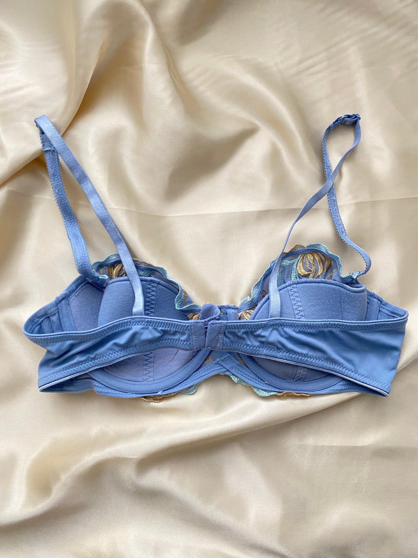Vintage BH Blau mit gelben Details 75B
