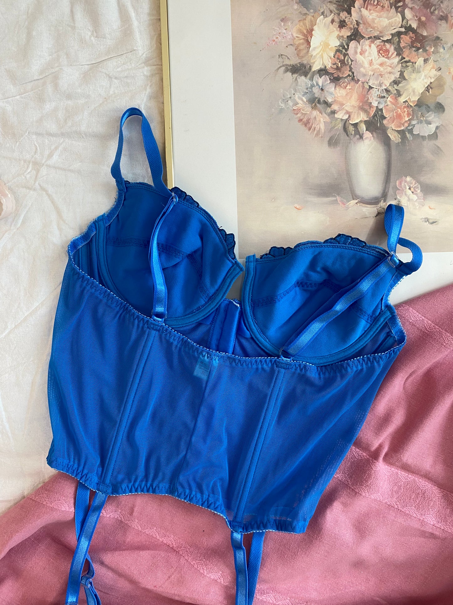 Blumen Korsett Blau (75B)