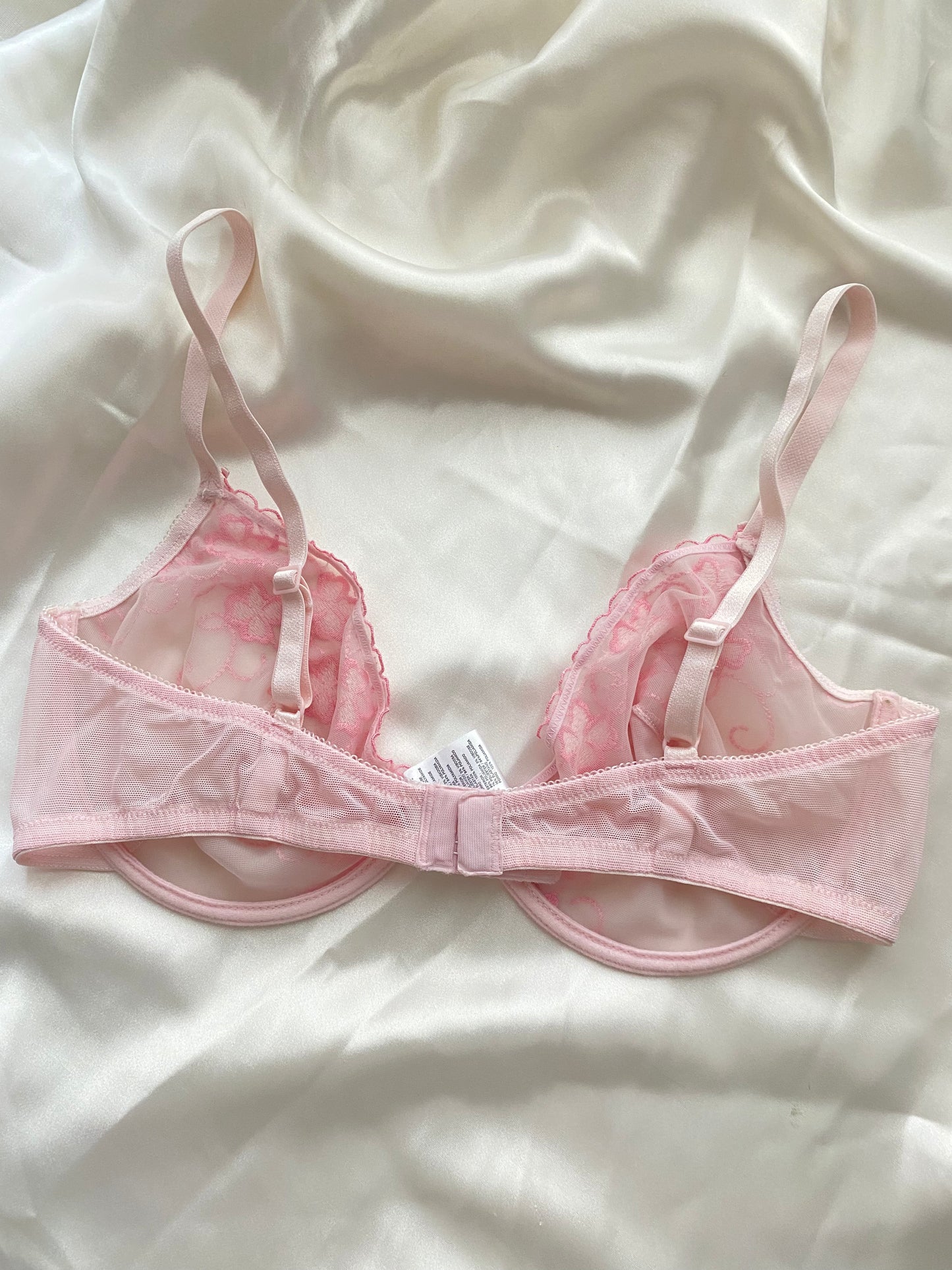 Vintage BH Rosa mit Stickerei 85C