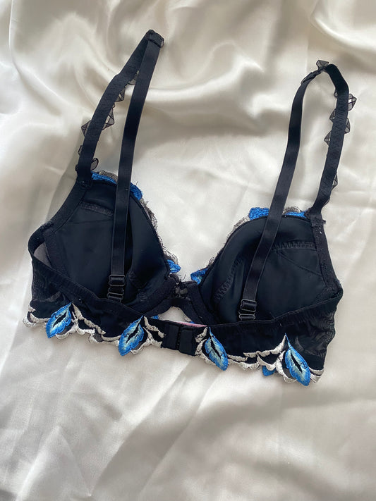 Vintage BH mit Blumen und Pailetten 70B