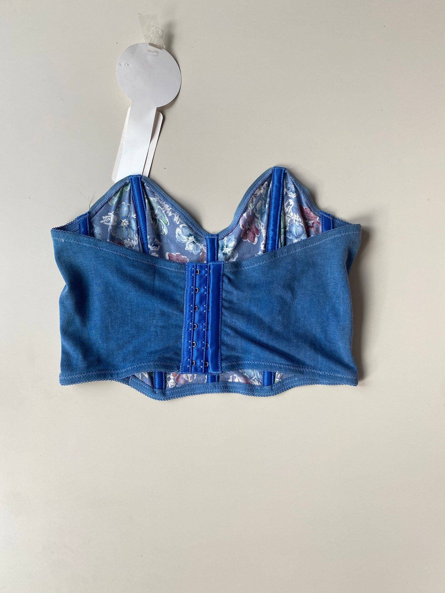 Vintage Korsett Blau mit Blumenprint