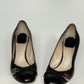 Christian Dior Padlock Heels Black Leather 38