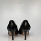 Christian Dior Padlock Heels Black Leather 38