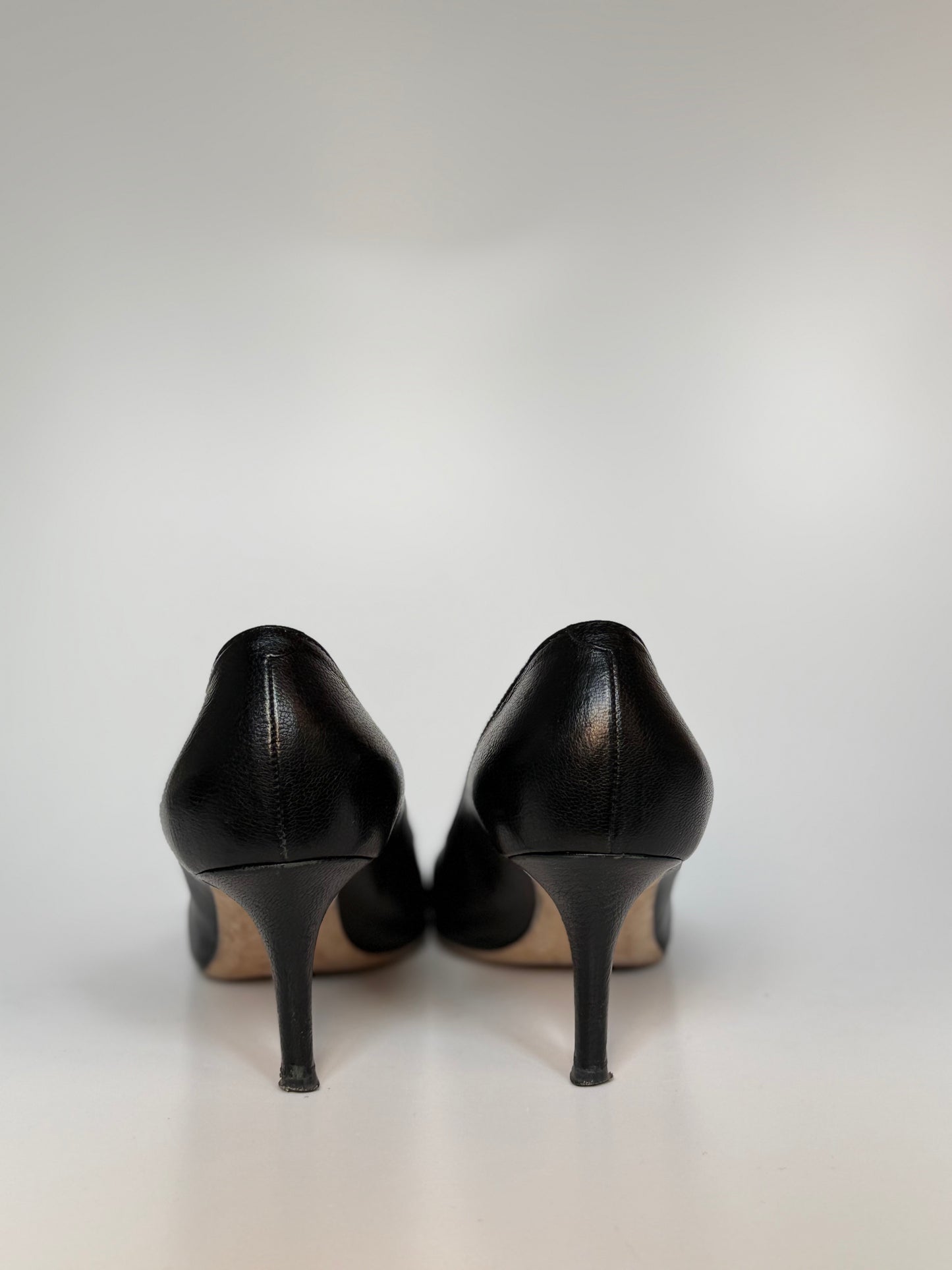 Christian Dior Padlock Heels Black Leather 38