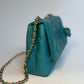 Chanel Mini Camellia Flap Bag in Turquoise Leather