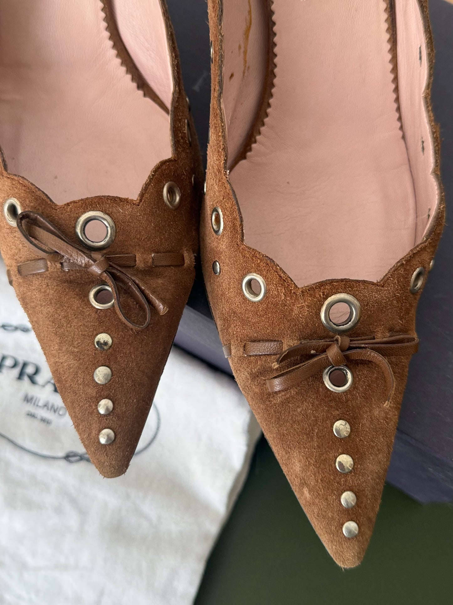 Prada Suede Kitten Heels