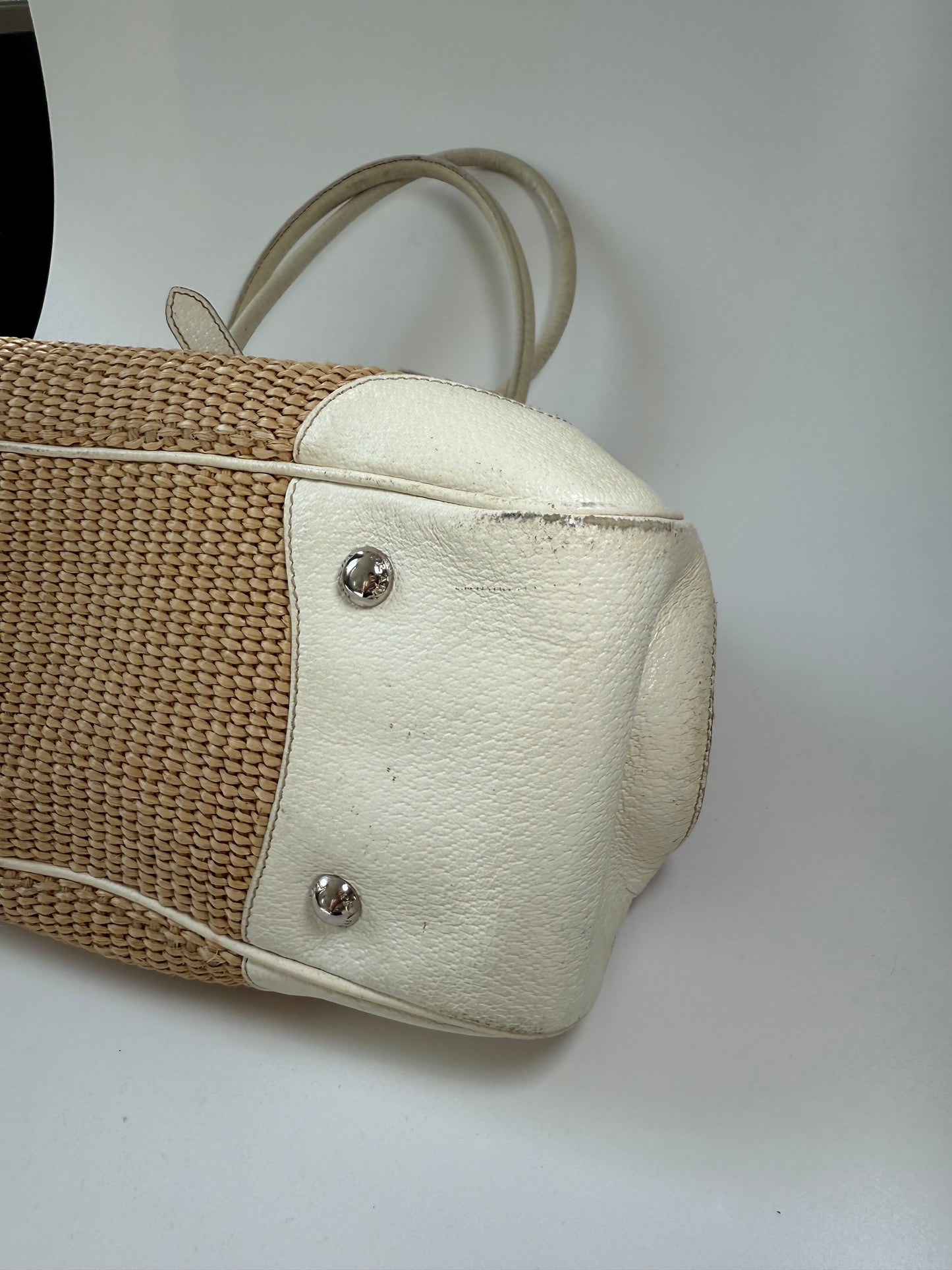 Prada Woven Raffia Shoulder Bag