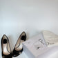 Christian Dior Padlock Heels Black Leather 38