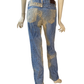 Just Cavalli Vintage Blue Reptile Print Pants W28 IT42 Y2K