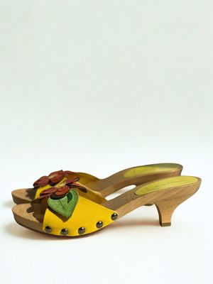 Vintage Miu Miu Yellow Patent Leather Clogs – Size 37