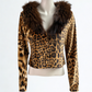 Vintage Roberto Cavalli Leopard Jacket with Fox Fur Collar – Size XL