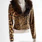 Vintage Roberto Cavalli Leopard Jacket with Fox Fur Collar – Size XL