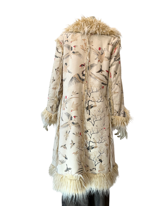 Just Cavalli Vintage Afghan Coat Crane Print