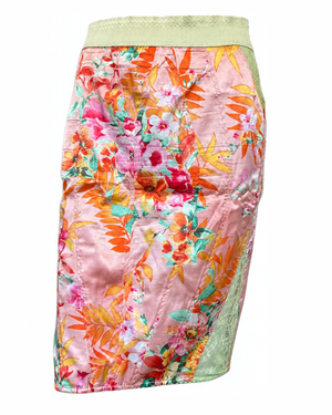 D&G Dolce & Gabbana SS 2005 Iconic Tropical Print Skirt IT 42 Vintage