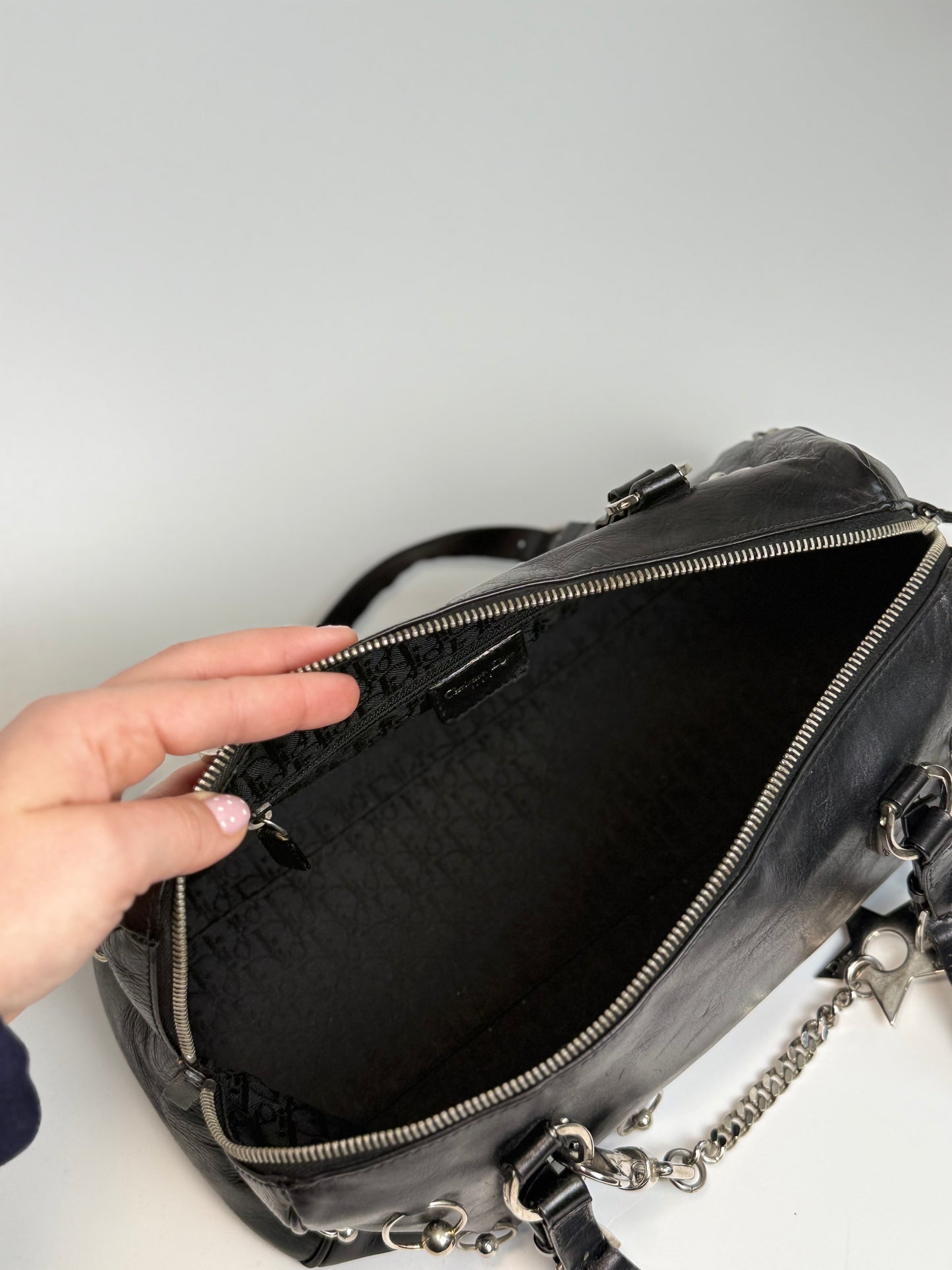 Vintage Christian Dior Hardcore Pierced Boston Bag