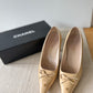 Vintage Chanel Pointed Toe Heels – Beige Leather, Size 40