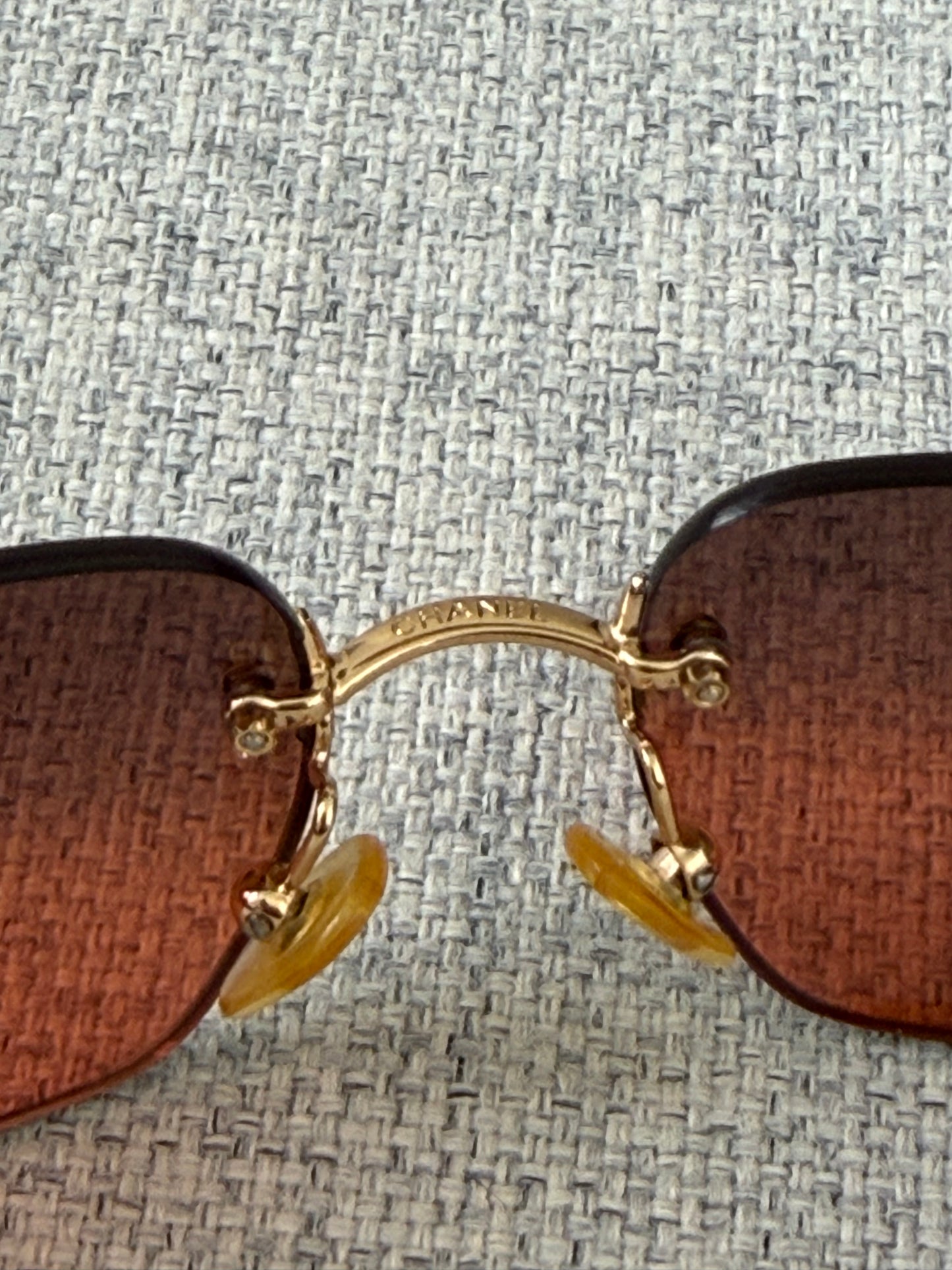 Chanel Rimless Ombre Sunglasses Red