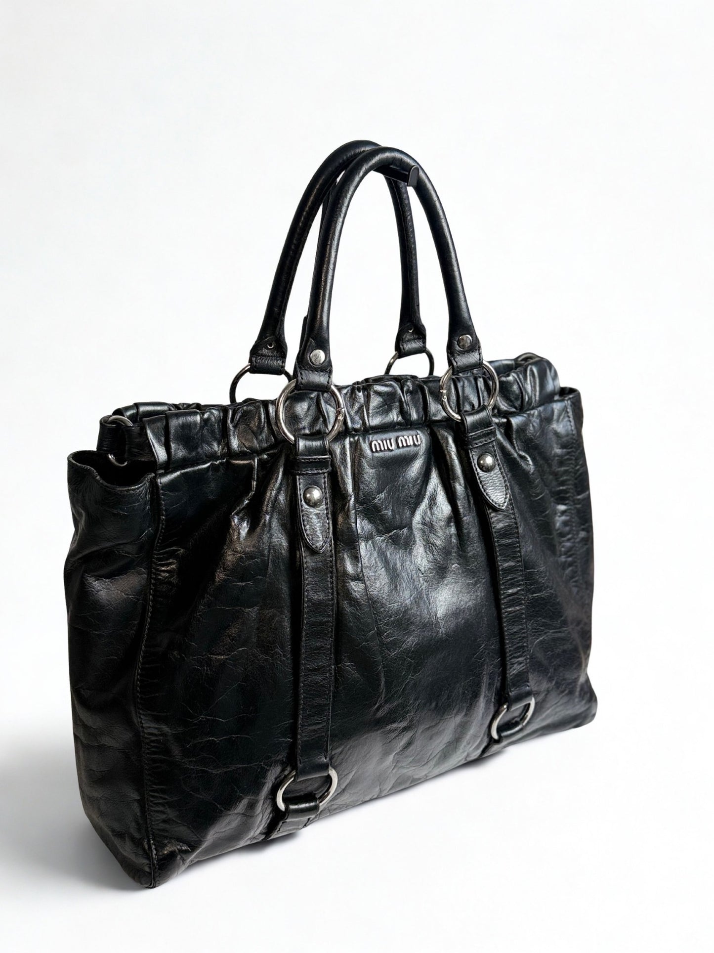 Vintage Miu Miu Vitello leather shopper