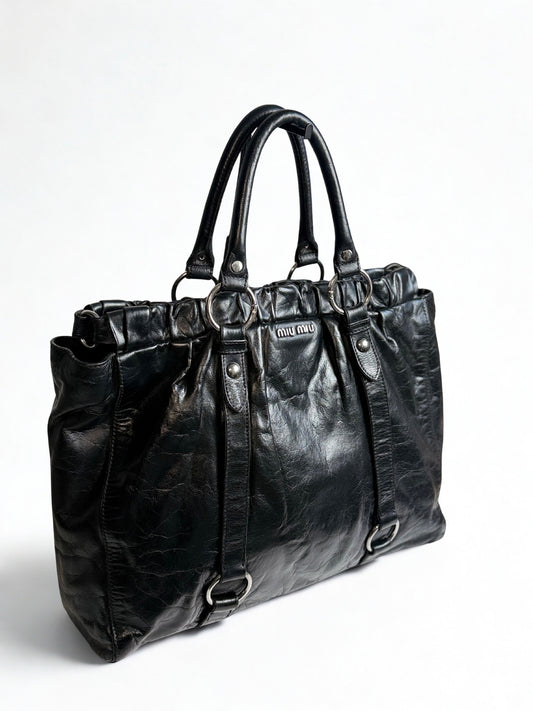 Vintage Miu Miu Vitello leather shopper