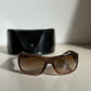 Vintage Chanel Sunglasses Brown Rhinestones