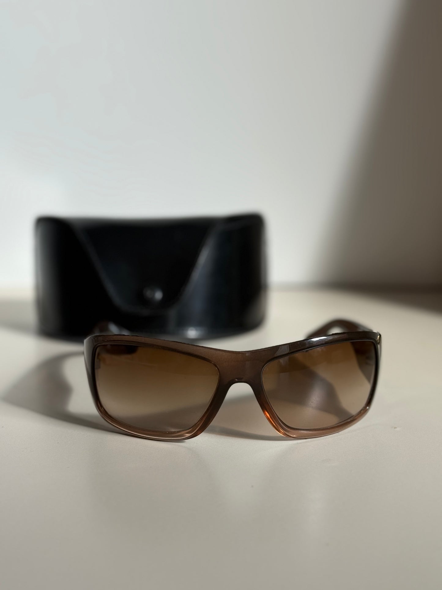 Vintage Chanel Sunglasses Brown Rhinestones