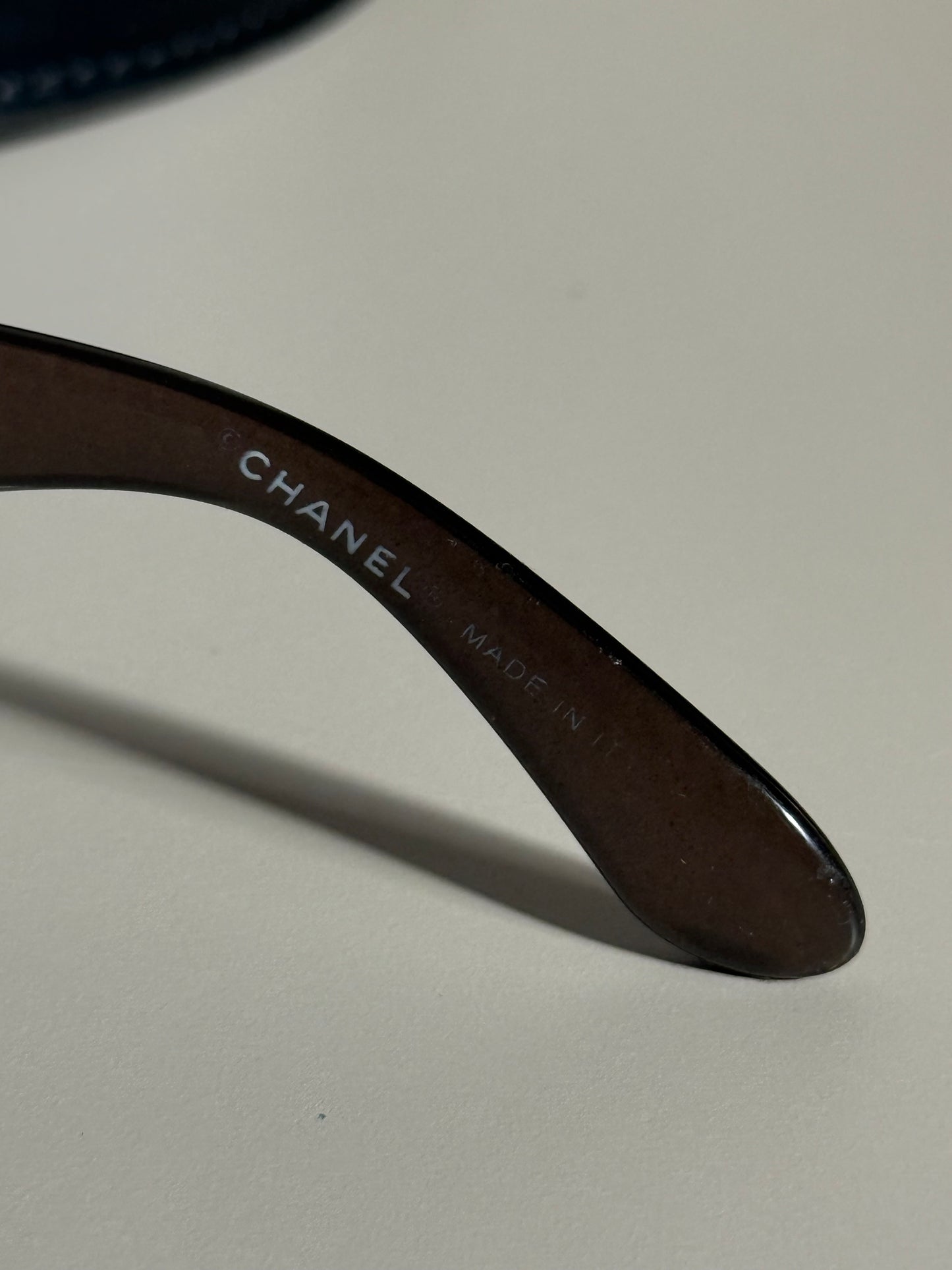 Vintage Chanel Sunglasses Brown Rhinestones