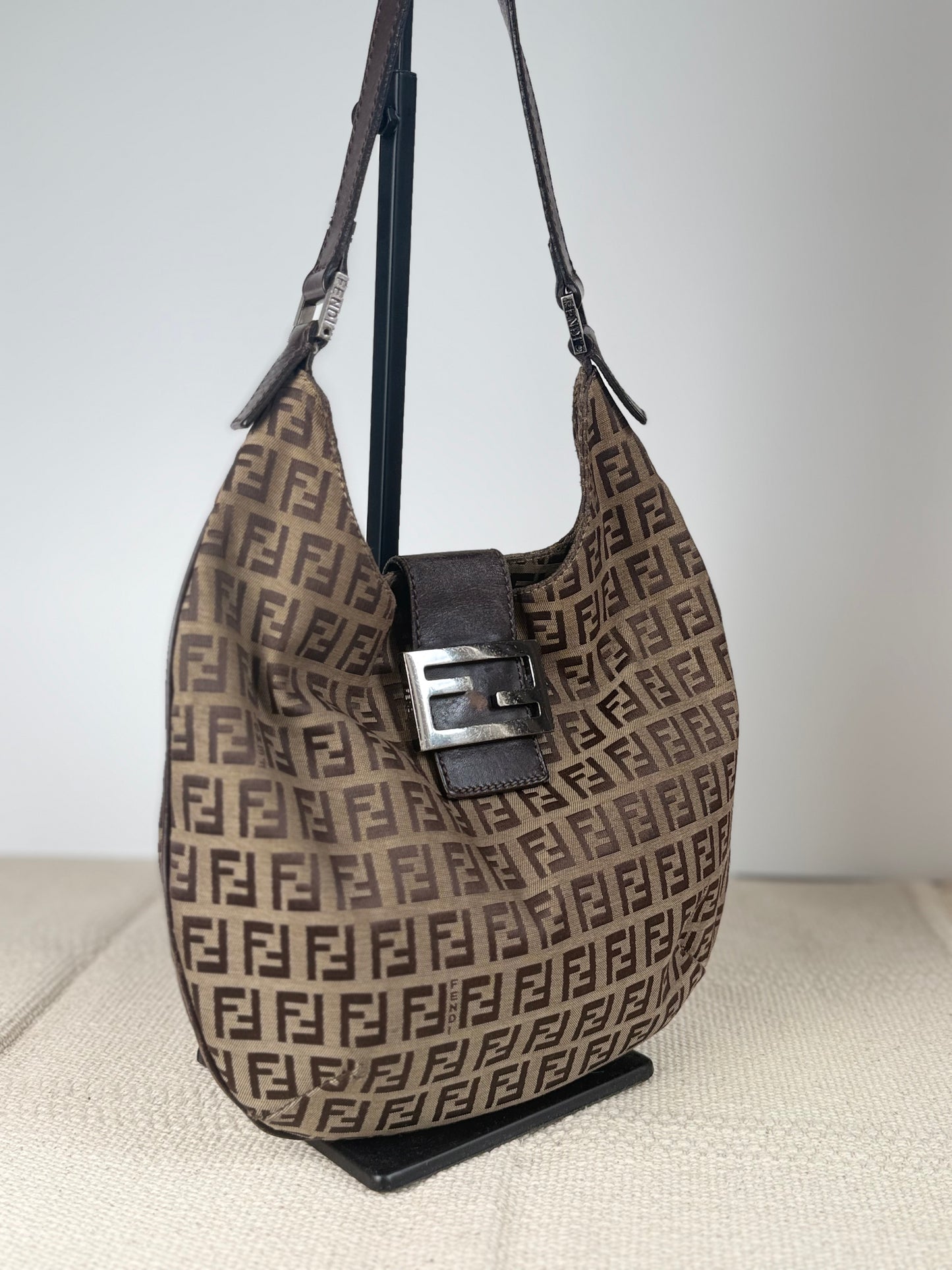 Vintage Fendi Zucchino hobo shoulder bag