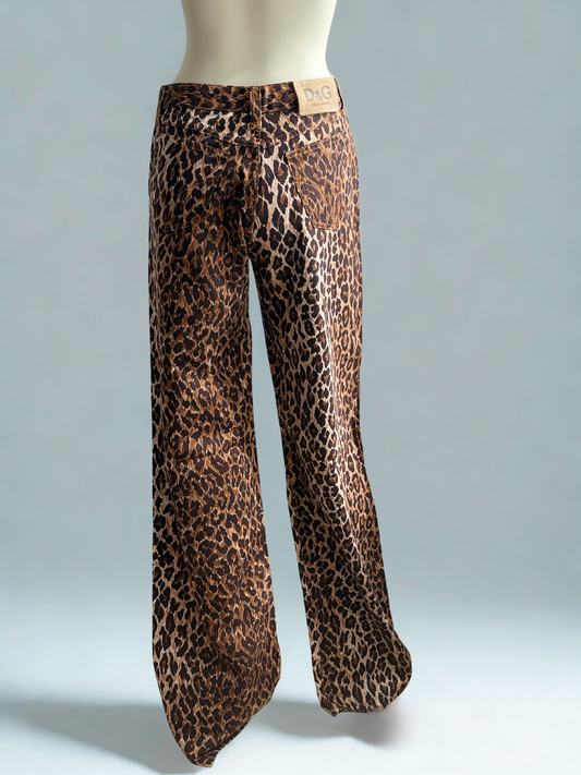 Vintage D&G Leopard wide Jeans – Size W28 / IT 42