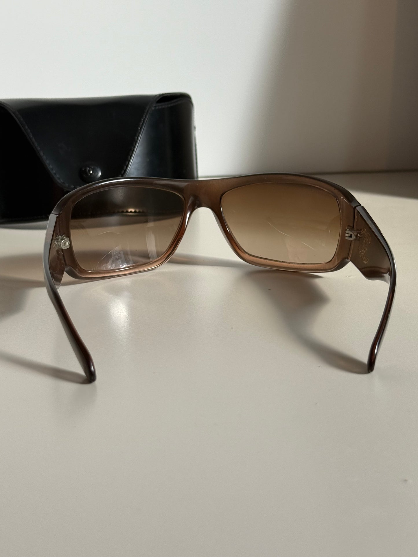 Vintage Chanel Sunglasses Brown Rhinestones