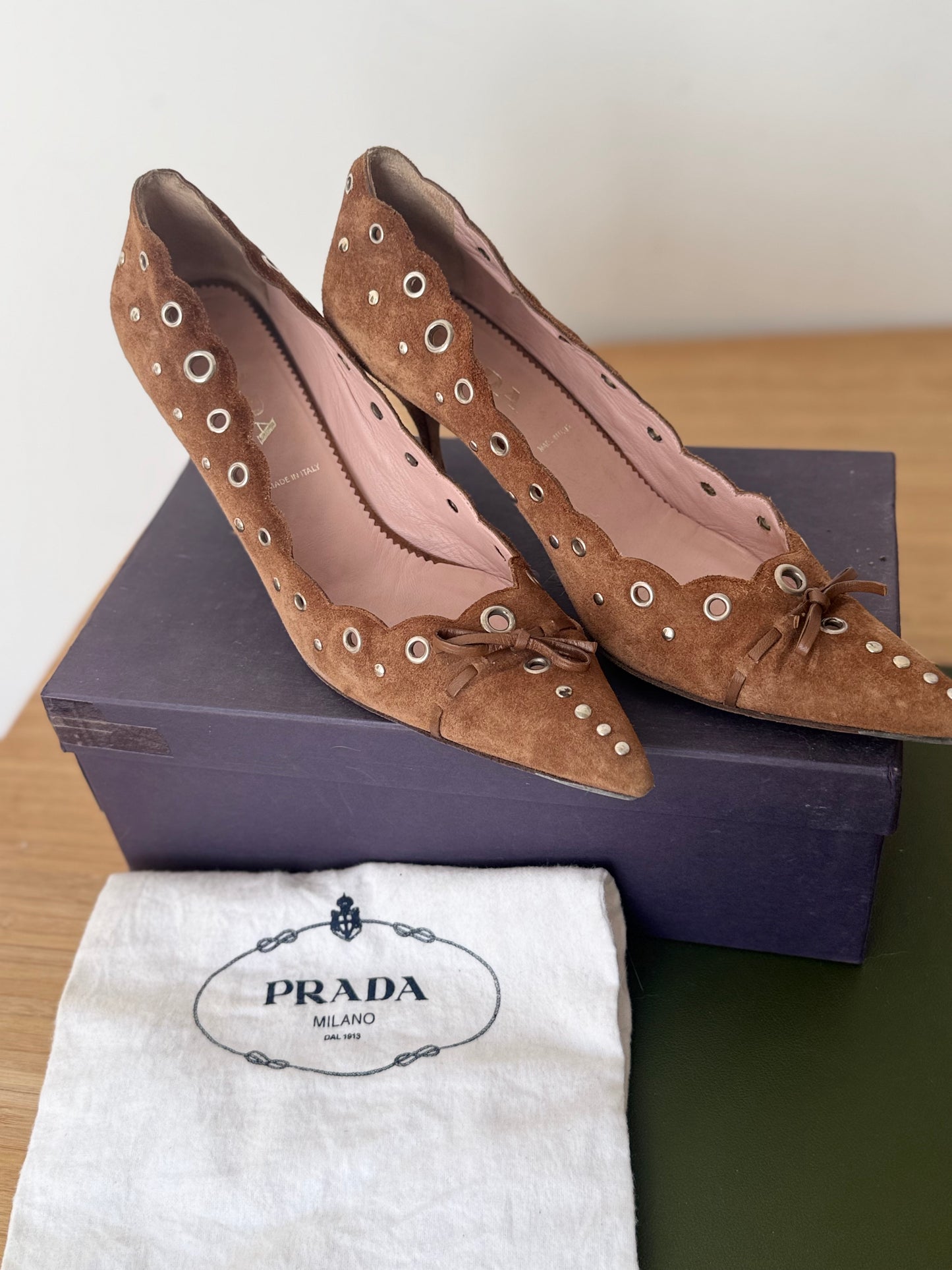 Prada Suede Kitten Heels