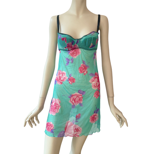 Vintage Dolce & Gabbana Negligée Dress Turquoise