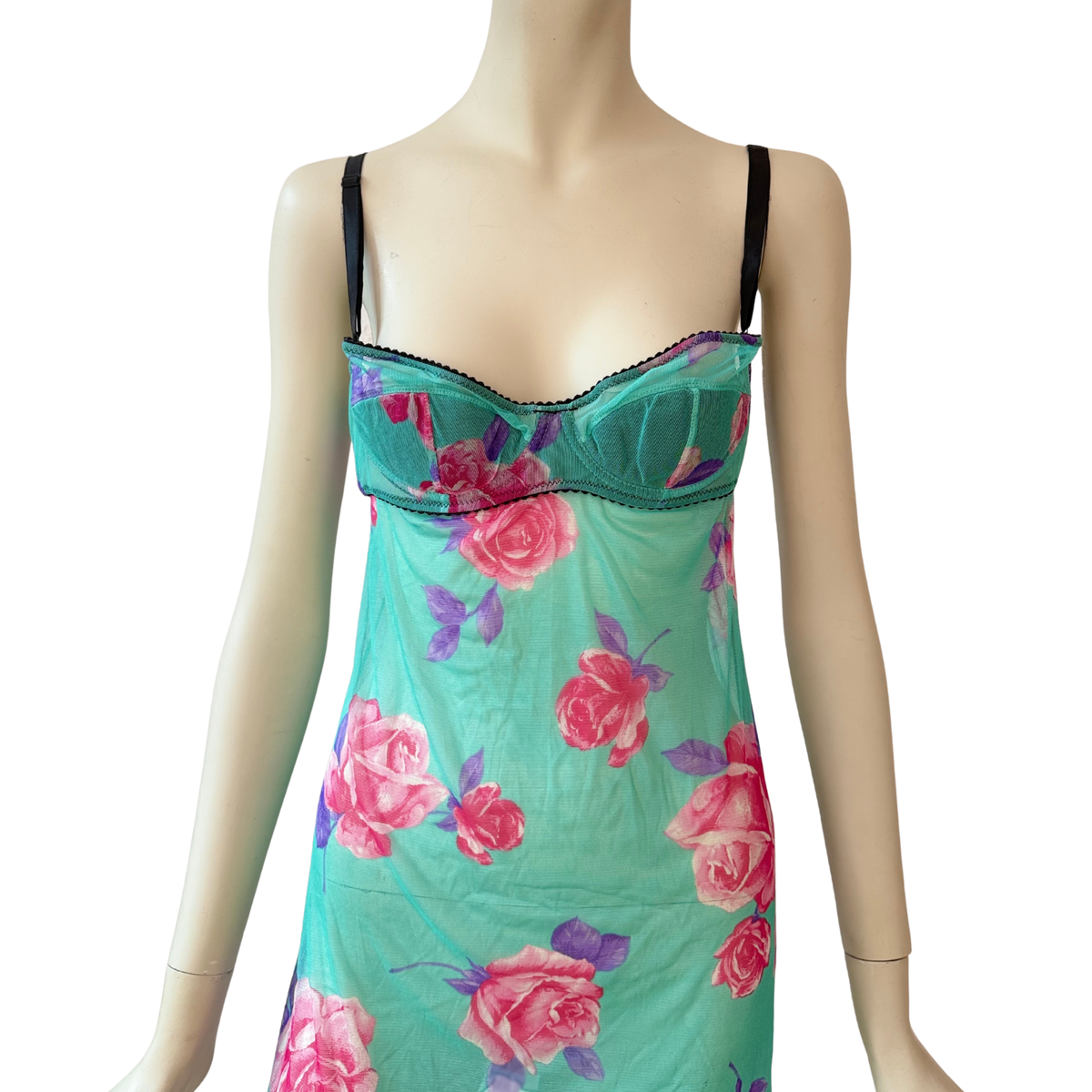 Vintage Dolce & Gabbana Negligée Dress Turquoise