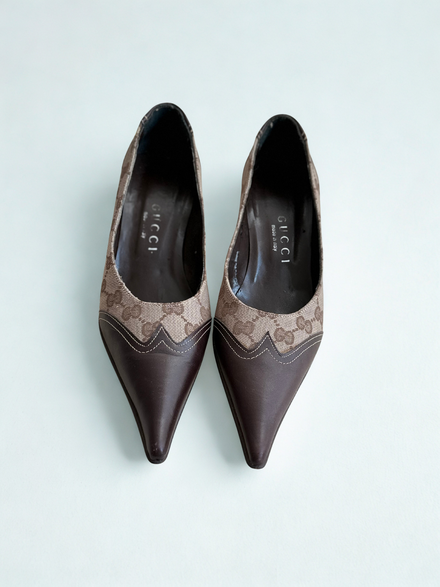 Vintage Gucci GG Monogram Pointed-Toe Heels – Size 39