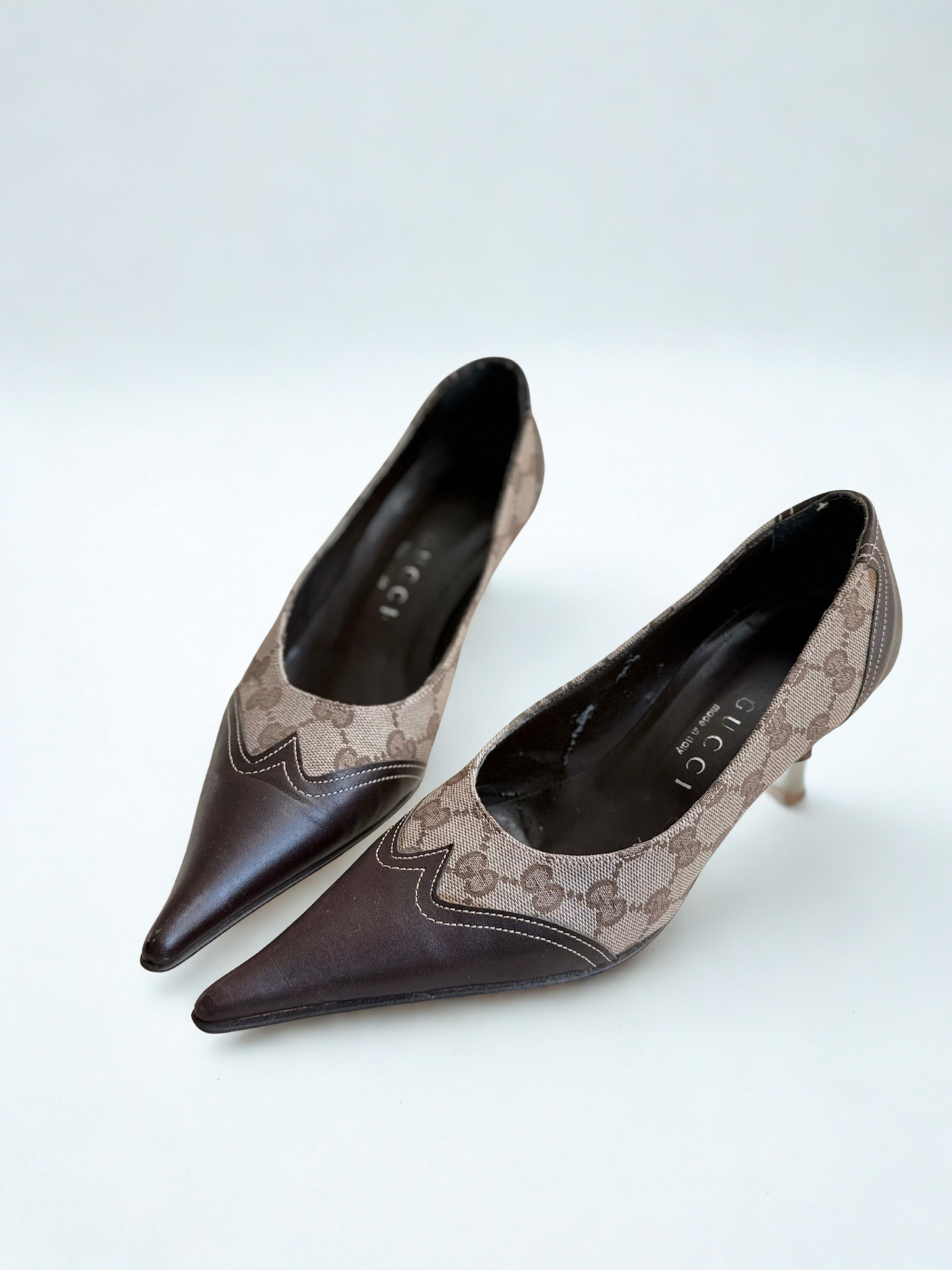 Vintage Gucci GG Monogram Pointed-Toe Heels – Size 39