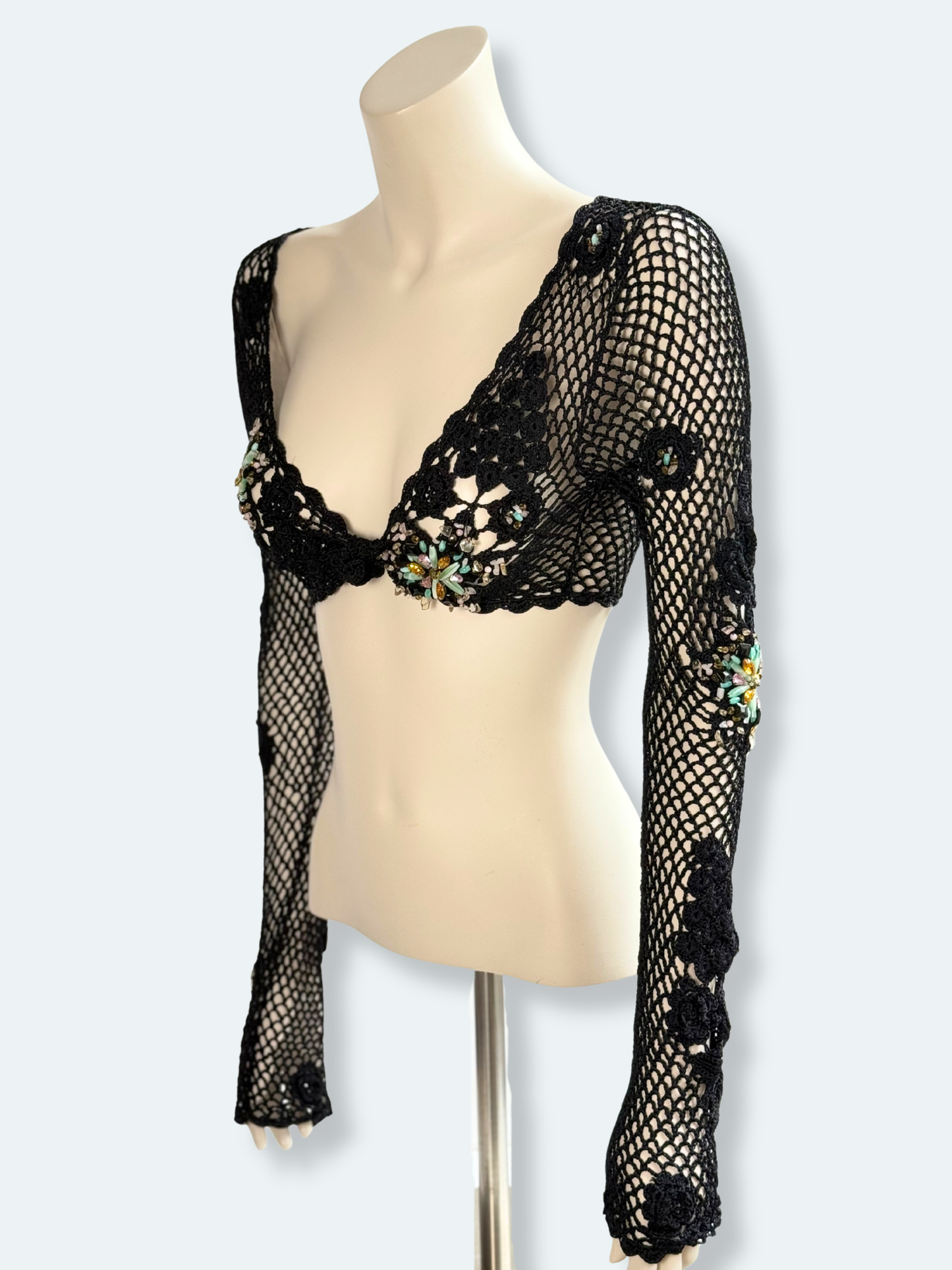 Roberto Cavalli Class Embellished Crochet Bolero – New with Tags
