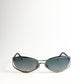 Vintage Chanel Silver Oval Sunglasses with Blue Ombre Lenses – Full Set