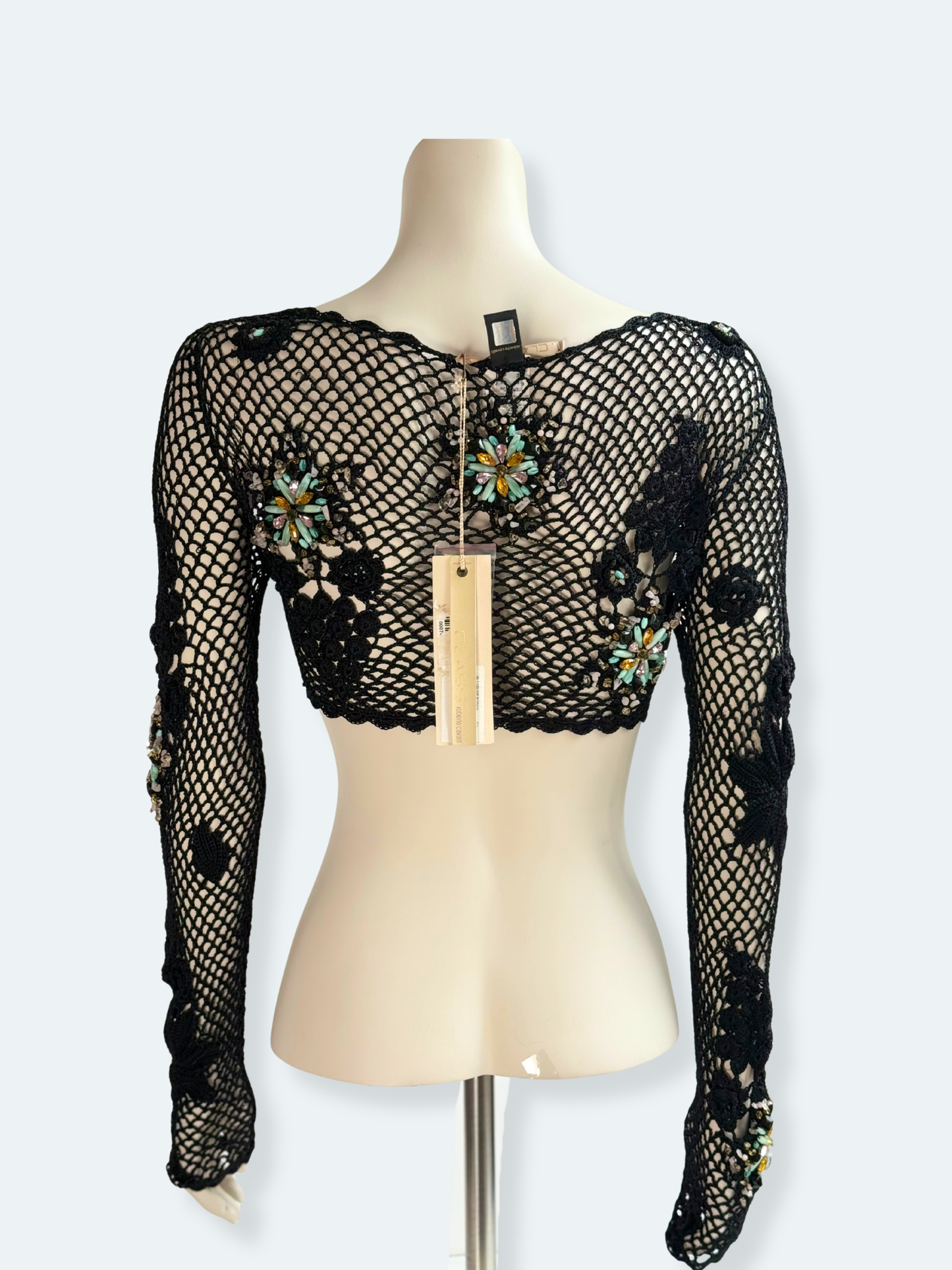 Roberto Cavalli Class Embellished Crochet Bolero – New with Tags
