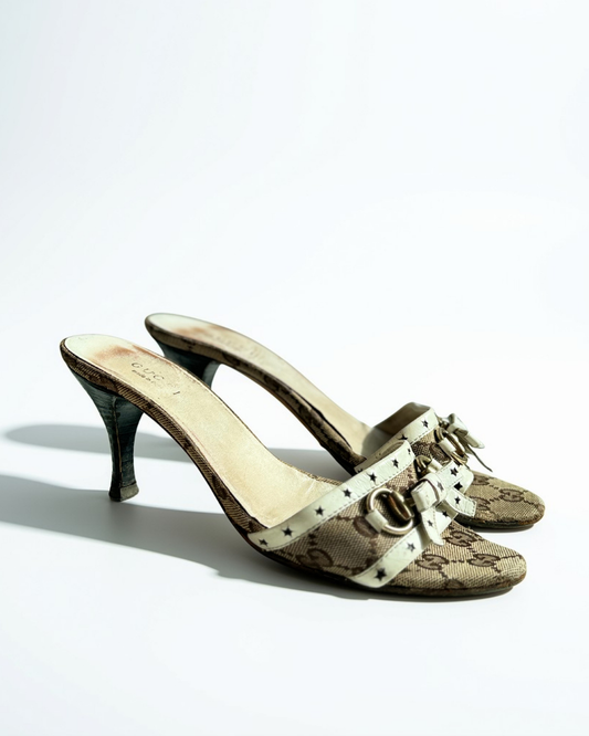 Gucci Horsebit Mules 36C Bow and Stars