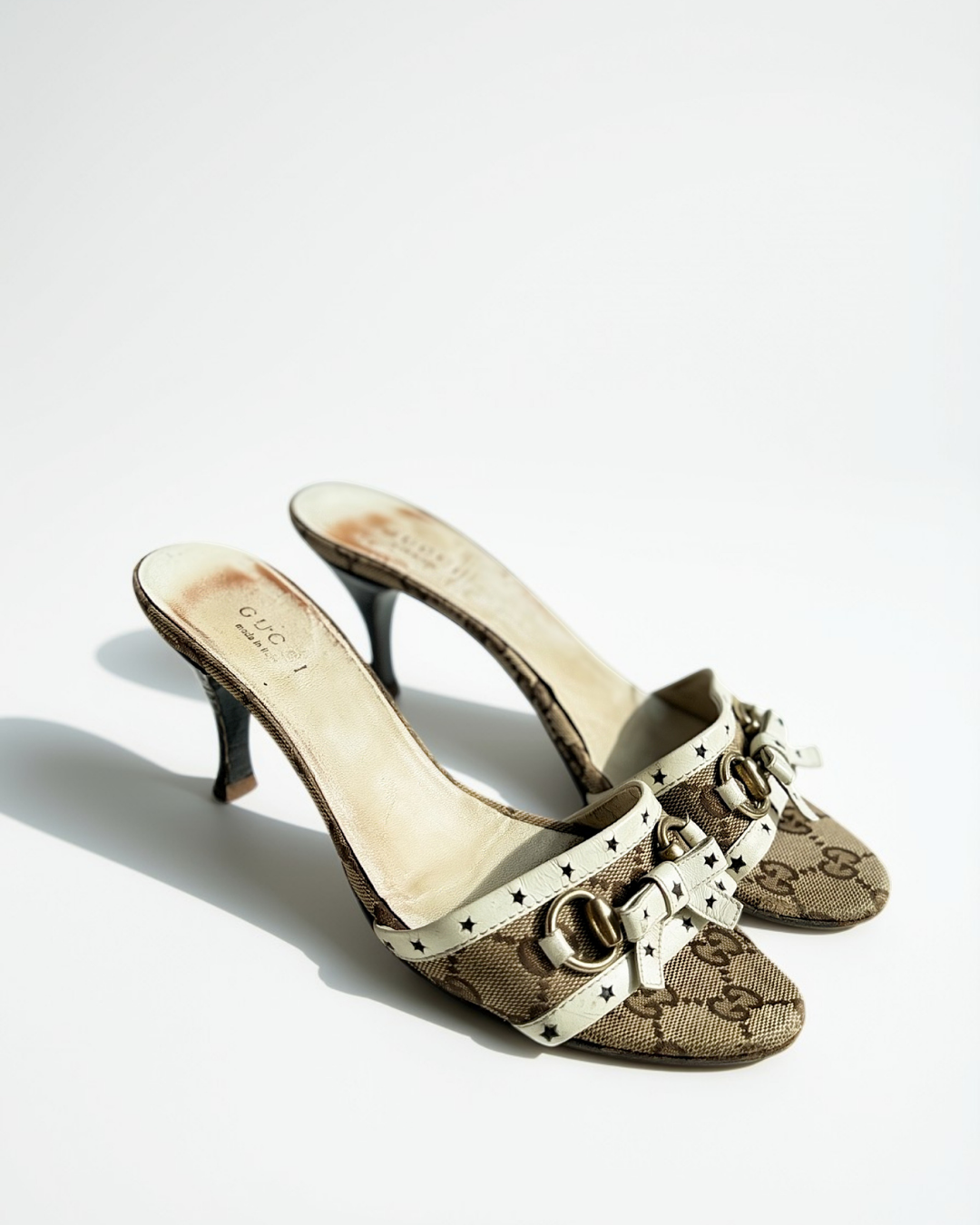 Gucci Horsebit Mules 36C Bow and Stars