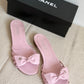 Chanel Sandals Pink Bow Size 40,5
