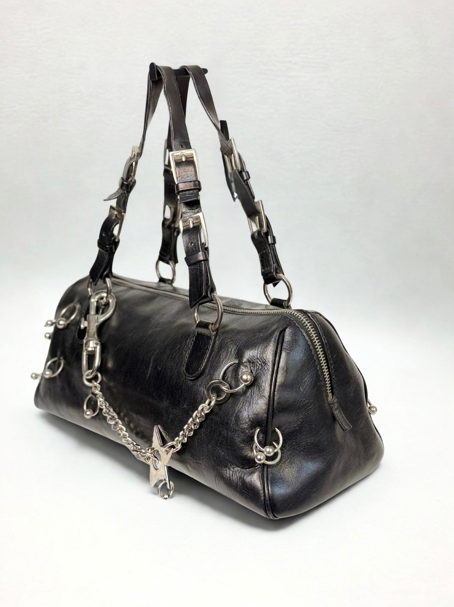 Vintage Christian Dior Hardcore Pierced Boston Bag
