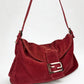 Fendi Mamma Baguette red corduroy