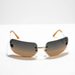Vintage Chanel 4017 Rimless Sunglasses CC Logo Gradient Gold