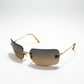 Vintage Chanel 4017 Rimless Sunglasses CC Logo Gradient Gold