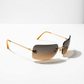 Vintage Chanel 4017 Rimless Sunglasses CC Logo Gradient Gold