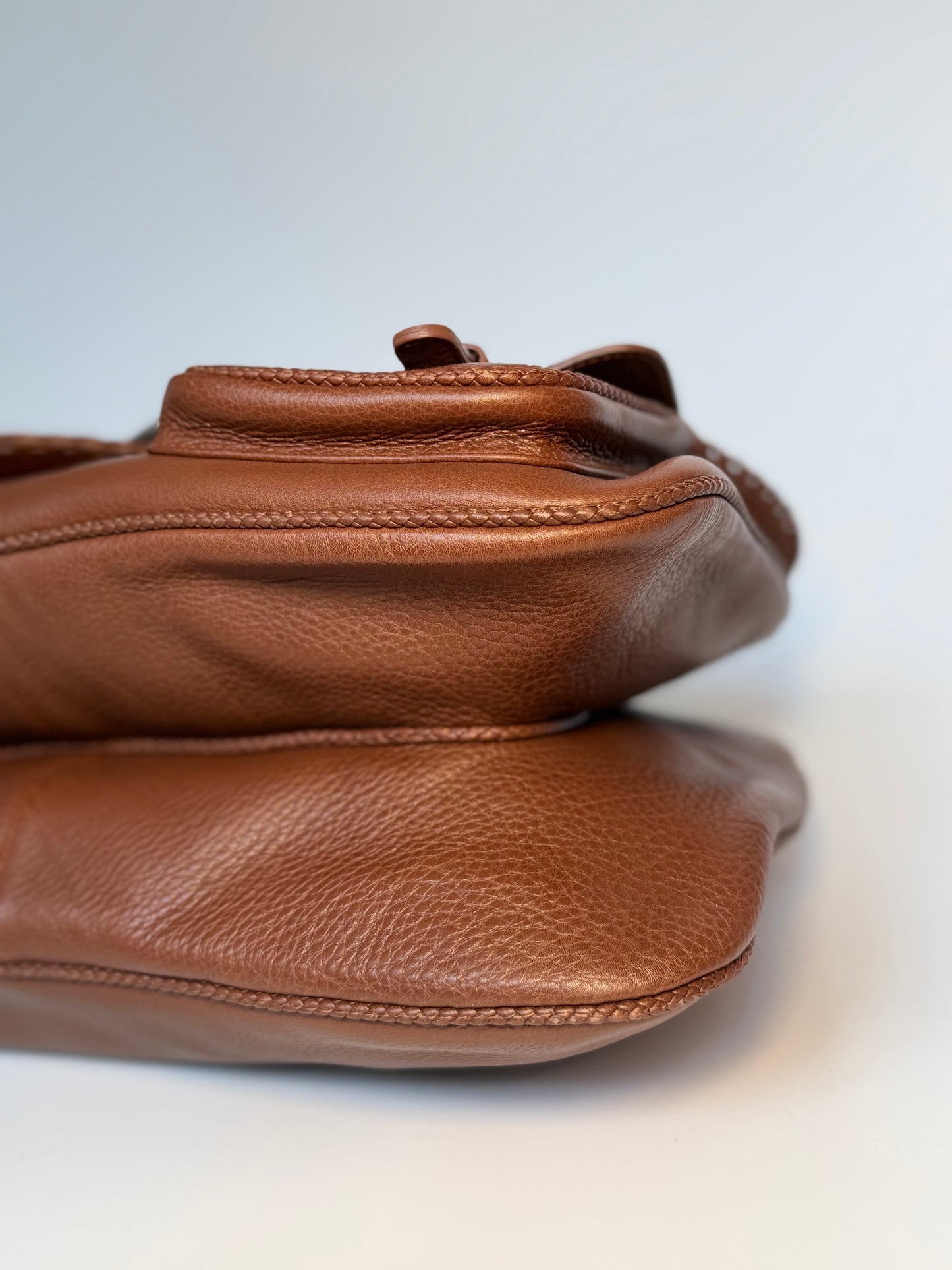 Vintage Christian Dior Gaucho bag brown grained leather