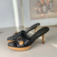 Chanel Vintage Wooden Heel Mules – Black Leather